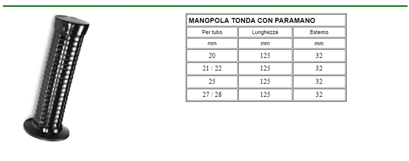 manopole in gomma design